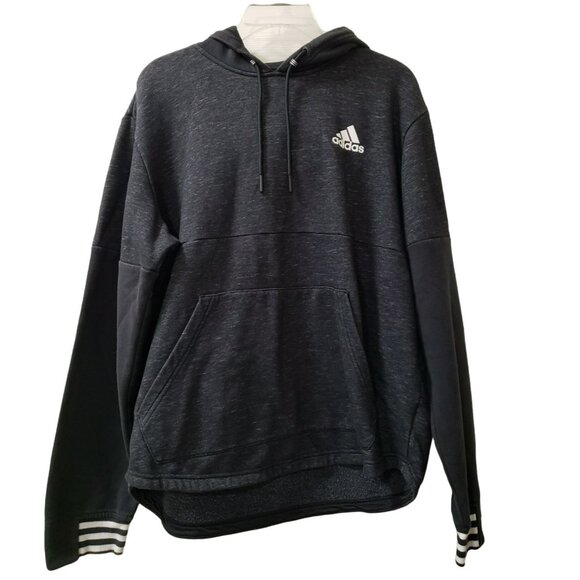 Adidas Originals Men's M Pg Po Hoodie Black Melange Size L Large 3 stripe D96166 - Picture 1 of 10